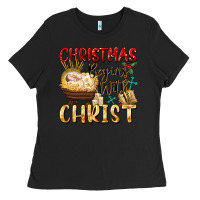 Black christmas begins with christ Ladies Tee - FaDigitalArtStudio