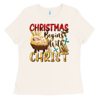 Bone christmas begins with christ Ladies Tee - FaDigitalArtStudio