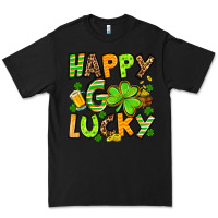 Black St. Patrick's Happy go lucky Premium Tee - OliviaCreatesArt