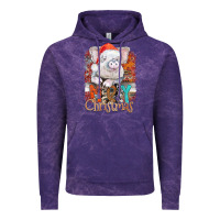 Cloud Purple merry Christmas pig Vintage Hoodie - CowhideDigitalArt