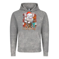 Cloud Rock merry Christmas pig Vintage Hoodie - CowhideDigitalArt