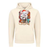 Vintage Artic merry Christmas pig Vintage Hoodie - CowhideDigitalArt