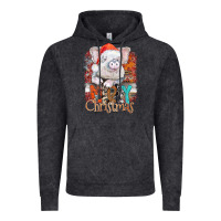 Vintage Black merry Christmas pig Vintage Hoodie - CowhideDigitalArt