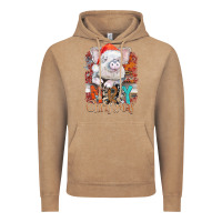 Vintage Coffee merry Christmas pig Vintage Hoodie - CowhideDigitalArt