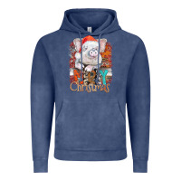 Vintage Denim merry Christmas pig Vintage Hoodie - CowhideDigitalArt