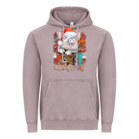 Vintage Zinc merry Christmas pig Vintage Hoodie - CowhideDigitalArt