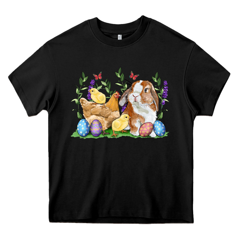 Easter Bunny And Chicks With Floral Heavy Core Tee by RanaPortraitStore | Teevron