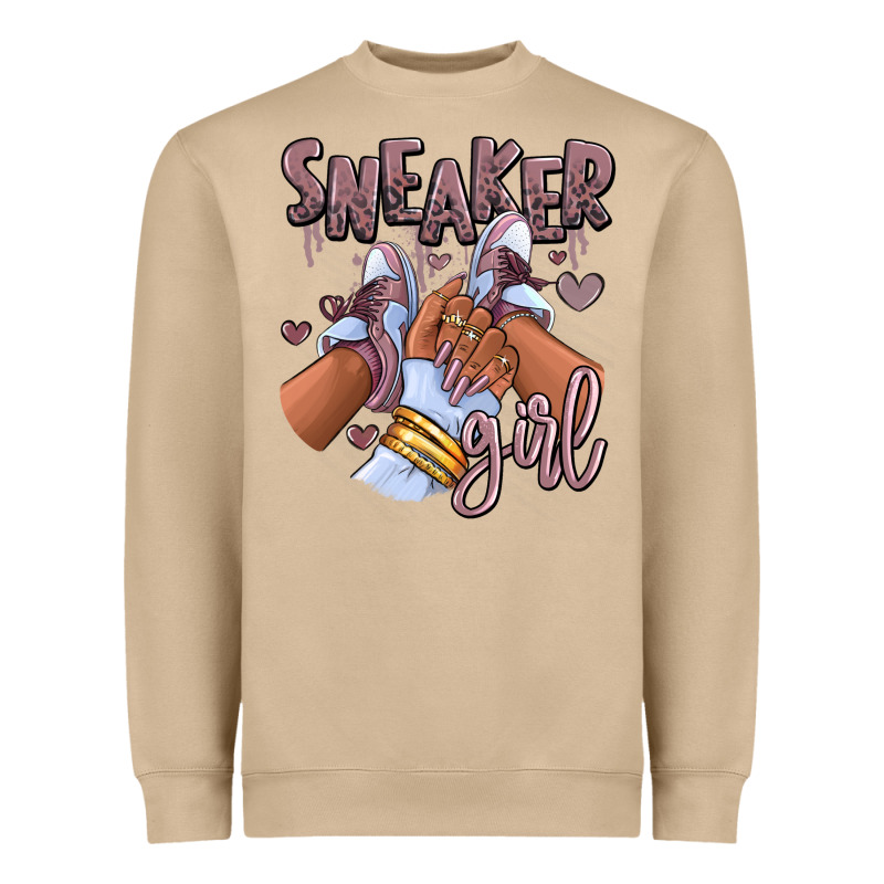 Sky J Mauve Sneaker Girl Afro Woman Heavyweight Sweatshirt by RanaPortraitStore | Teevron
