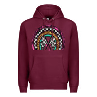 Burgundy race leopard rainbow Premium Hoodie - Artiststas