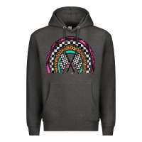 Charcoal Heather race leopard rainbow Premium Hoodie - Artiststas