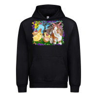 Black easter farm chicks and bunny Urban Hoodie - RanaPortraitStore