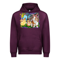 Mauve Wine easter farm chicks and bunny Urban Hoodie - RanaPortraitStore