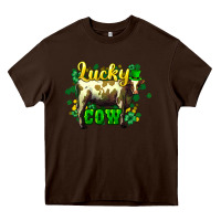 Chocolate Brown St. Patrick's Day Cow Heavy Core Tee - HowdyJamesFarm