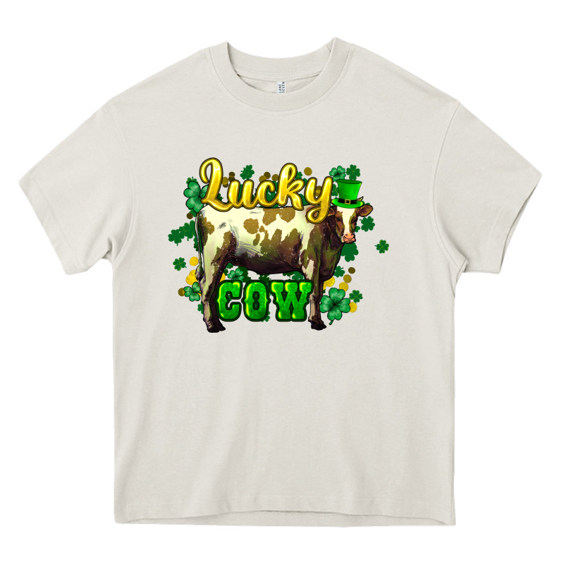 St. Patrick's Day Cow Heavy Core Tee by HowdyJamesFarm | Teevron
