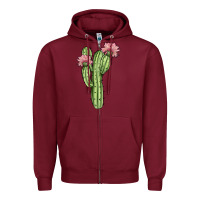 Burgundy cactus 4 Zipper Hoodie - JahusDesignShop