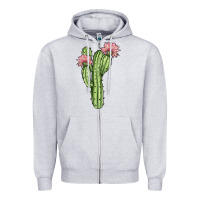 Heather Grey cactus 4 Zipper Hoodie - JahusDesignShop