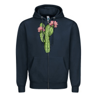 Navy cactus 4 Zipper Hoodie - JahusDesignShop