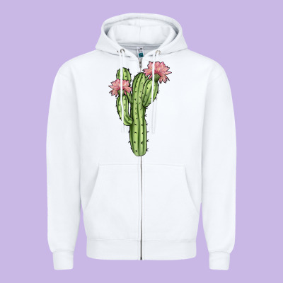 Cactus 4 Zipper Hoodie Designed By Jahusdesignshop