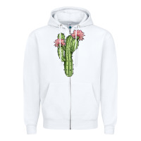 White cactus 4 Zipper Hoodie - JahusDesignShop