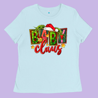 Christmas Baby Claus Ladies Tee Designed By Fadigitalartstudio