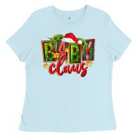 Baby Blue christmas baby claus Ladies Tee - FaDigitalArtStudio