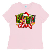 Bubblegum Pink christmas baby claus Ladies Tee - FaDigitalArtStudio
