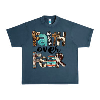 Midnight Navy Faith Over Fear Urban Heavy Tee - FaDigitalArtStudio
