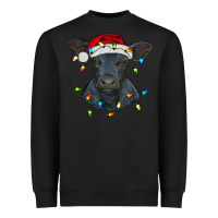 Black christmas baby black angus calf with lights Heavyweight Sweatshirt - RanaPortraitStore
