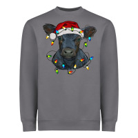 Storm christmas baby black angus calf with lights Heavyweight Sweatshirt - RanaPortraitStore