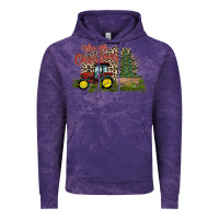 Cloud Purple merry Christmas tractor tree Vintage Hoodie - CowhideDigitalArt