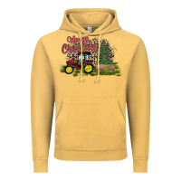 Vintage Mustard merry Christmas tractor tree Vintage Hoodie - CowhideDigitalArt