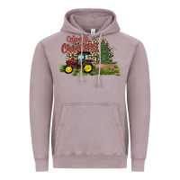 Vintage Zinc merry Christmas tractor tree Vintage Hoodie - CowhideDigitalArt