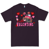 Plum Hello Valentine Valentine's Day truck Premium Tee - FaDigitalArtStudio