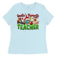 Santa's Favorite Teacher Ladies Tee | Teevron