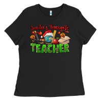 Black Santa's Favorite Teacher Ladies Tee - FaDigitalArtStudio