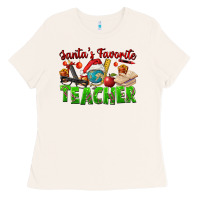 Bone Santa's Favorite Teacher Ladies Tee - FaDigitalArtStudio