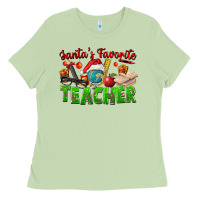 Matcha Santa's Favorite Teacher Ladies Tee - FaDigitalArtStudio