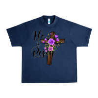 Navy he is risen matthew 28 6 Urban Heavy Tee - Jasminsmagicworld