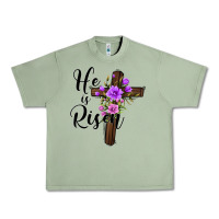 Oil Green he is risen matthew 28 6 Urban Heavy Tee - Jasminsmagicworld