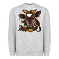 Heather Grey christmas baby cow Heavyweight Sweatshirt - RanaPortraitStore