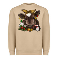 Christmas Baby Cow Heavyweight Sweatshirt | Teevron