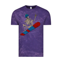 Cloud Purple skeleton snowboard Vintage Tee - FaDigitalArtStudio