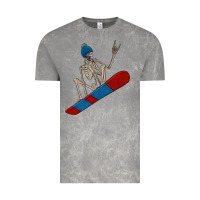 Cloud Rock skeleton snowboard Vintage Tee - FaDigitalArtStudio