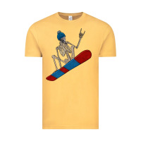 Vintage Mustard skeleton snowboard Vintage Tee - FaDigitalArtStudio