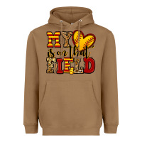 Toasted Coconut my heart is on that field softball Heavyweight Hoodie - Jasminsmagicworld