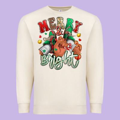 Merry And Bright Black Man Sneakers Premium Sweatshirt Designed By Ranaportraitstore