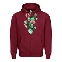 Burgundy cactus 5 Zipper Hoodie - JahusDesignShop