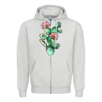 Dove Grey cactus 5 Zipper Hoodie - JahusDesignShop