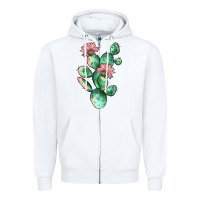 White cactus 5 Zipper Hoodie - JahusDesignShop