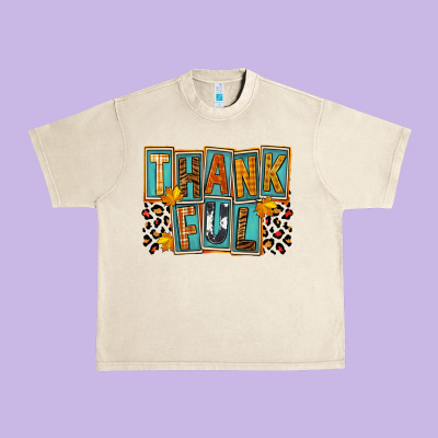 Thankful Urban Heavy Tee Designed By Fadigitalartstudio